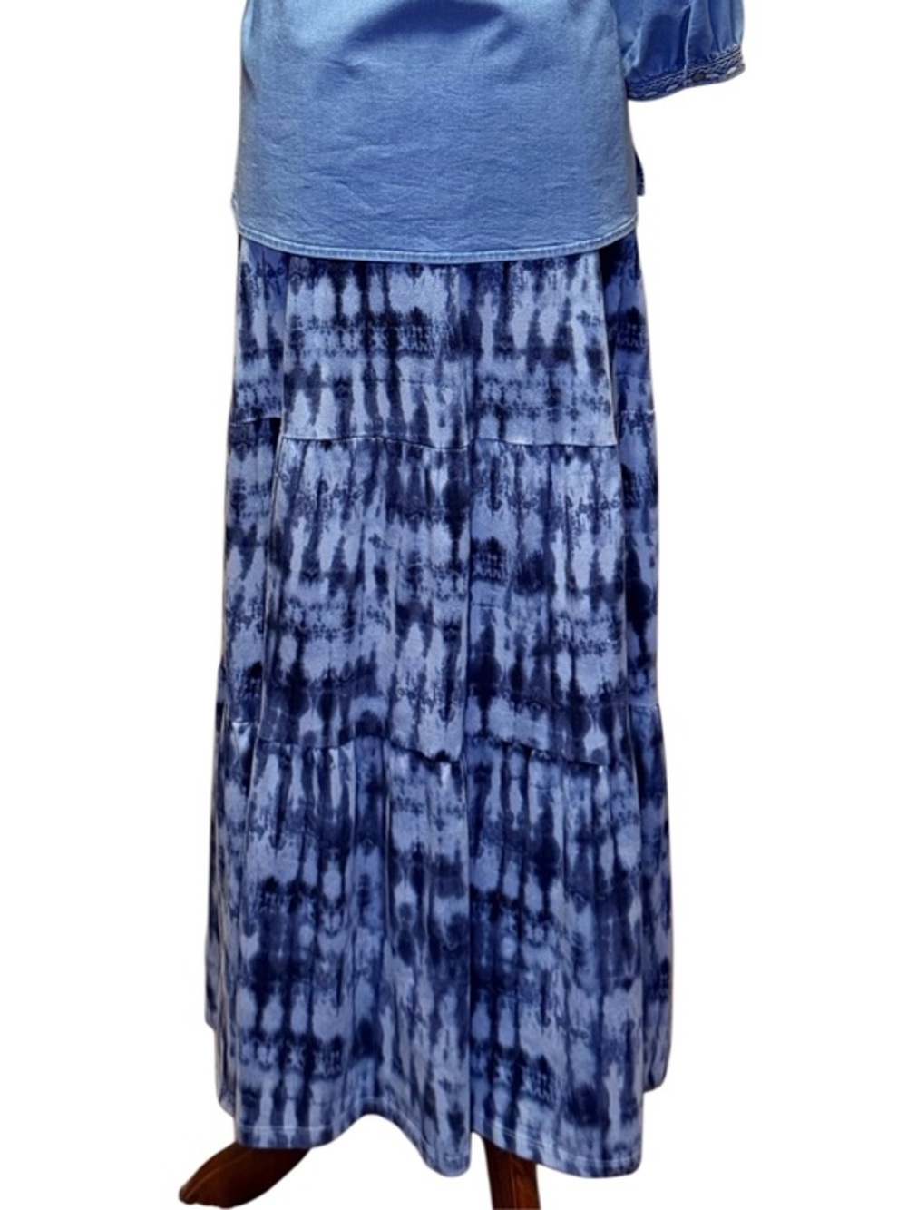 D & CO Boho Beach Blue Maxi Skirt